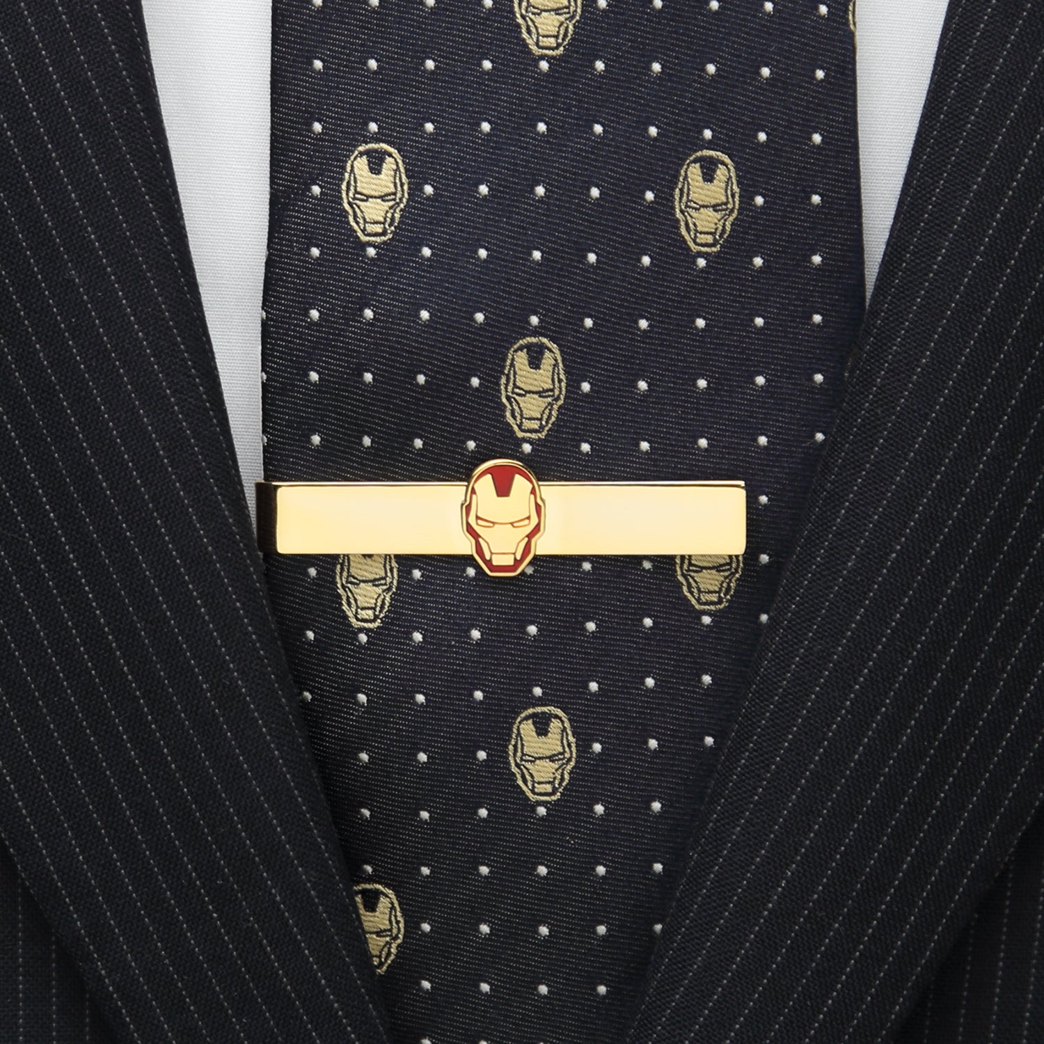  Cufflinks Gold Plated Iron Man Tie Bar - Default Title - Bonton