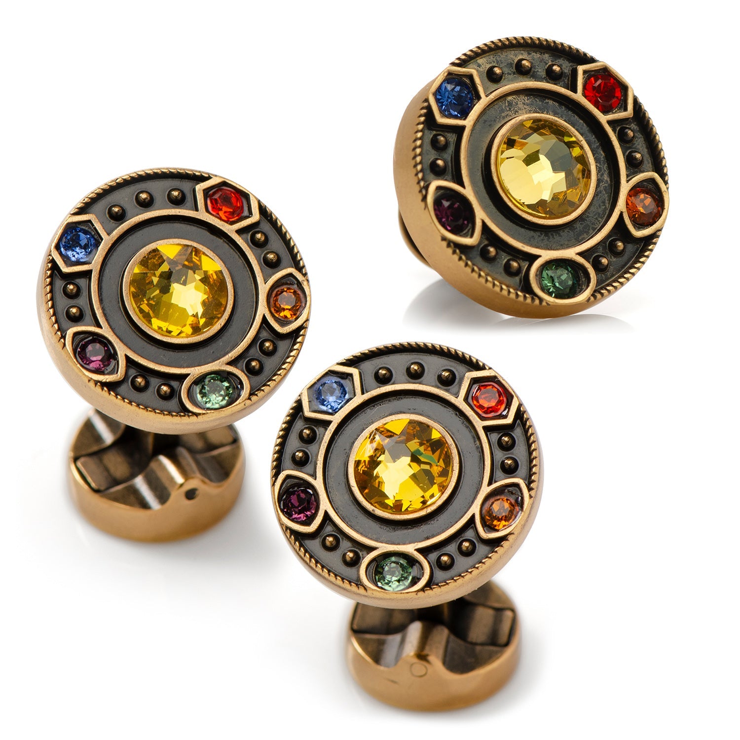  Cufflinks Infinity Stones Cufflinks and Lapel Pin Gift Set - Default Title - Bonton