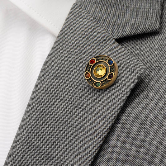 Infinity Stones Antique Gold Lapel Pin