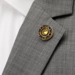 Infinity Stones Antique Gold Lapel Pin