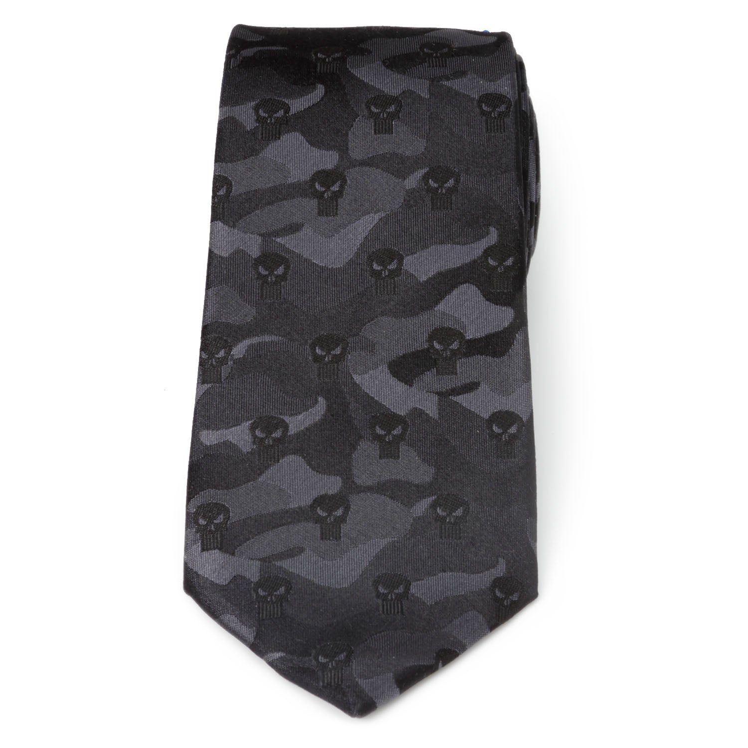  Cufflinks The Punisher Camo Black Silk Men's Tie - Default Title - Bonton