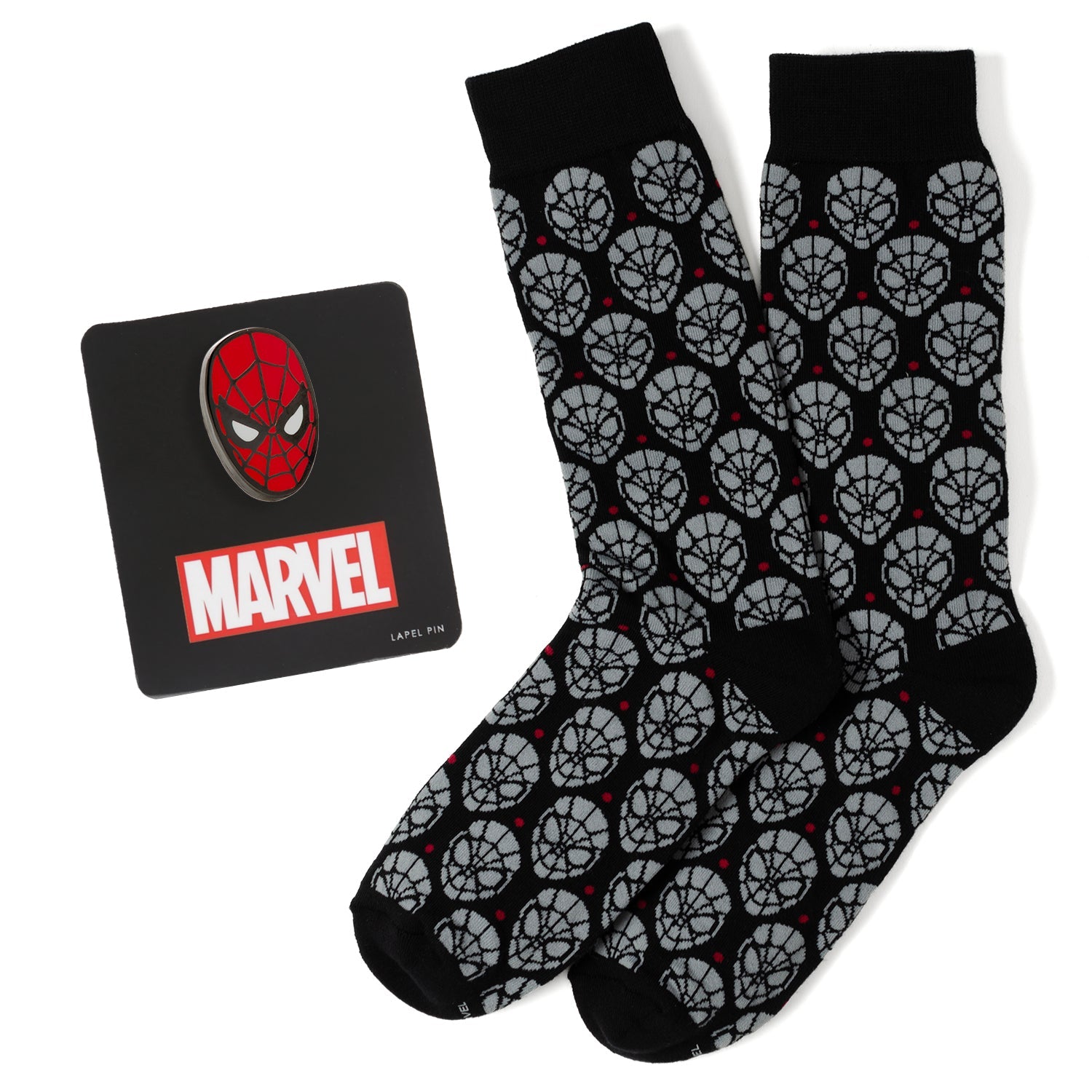  Cufflinks Spider-Man Dot Gray and Black Gift Set - Default Title - Bonton