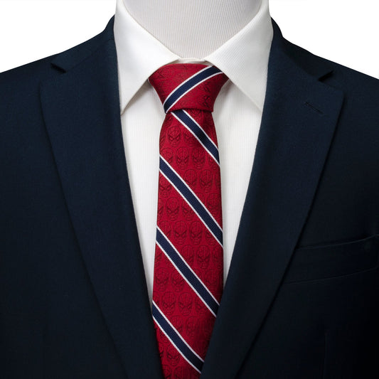 Spider-Man Red and Navy Stripe Men's Tie