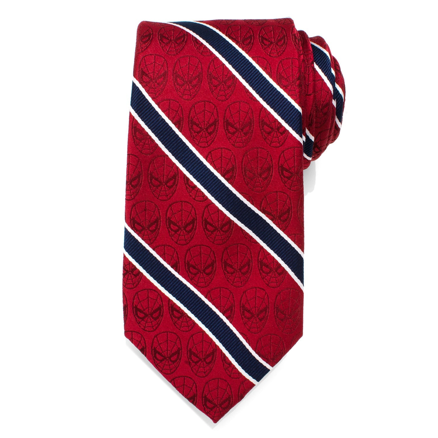  Cufflinks Spider-Man Red and Navy Stripe Men's Tie - Default Title - Bonton