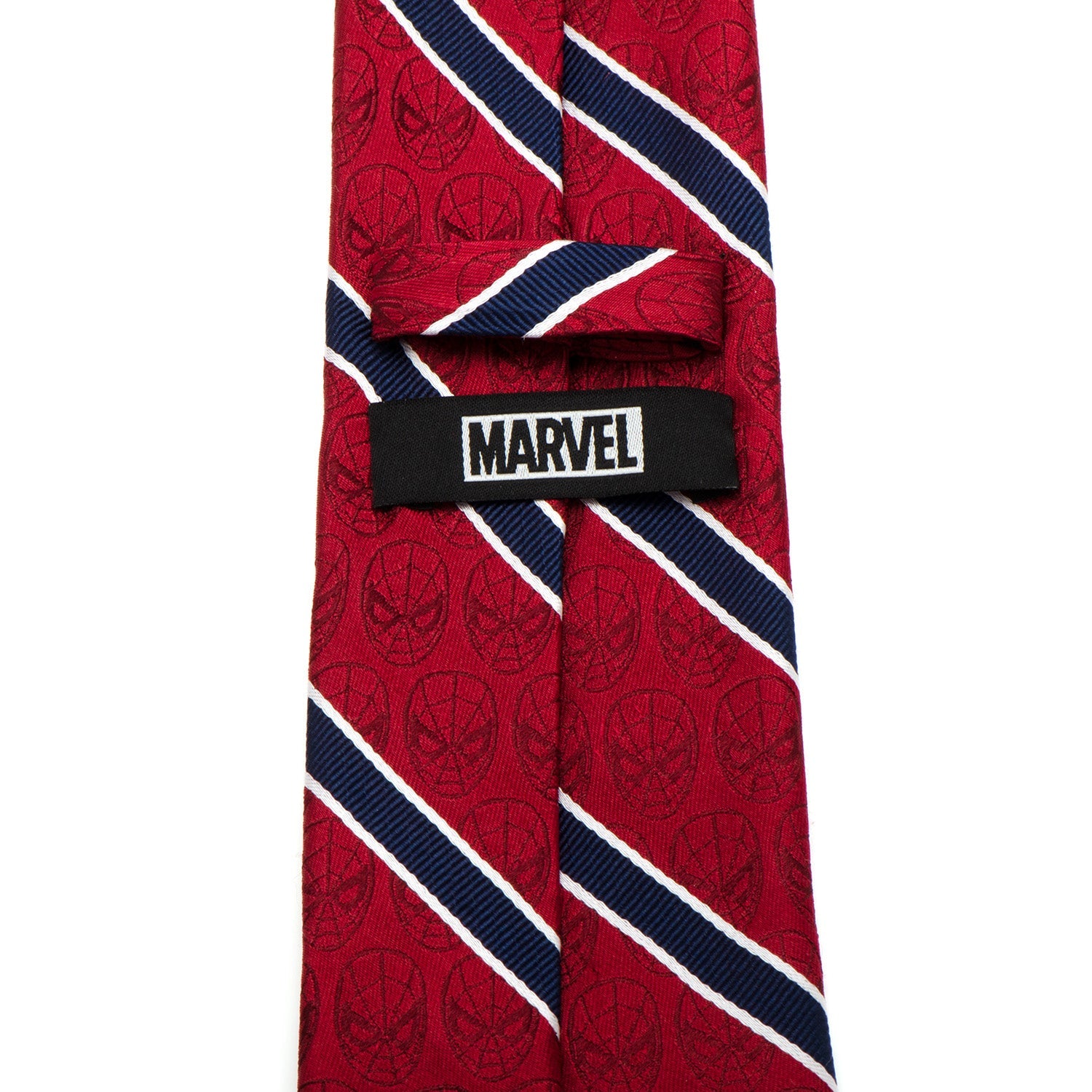  Cufflinks Spider-Man Red and Navy Stripe Men's Tie - Default Title - Bonton