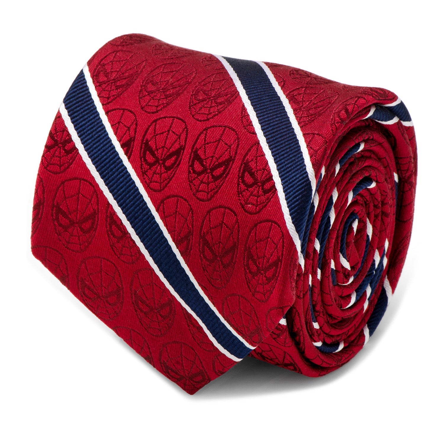  Cufflinks Spider-Man Red and Navy Stripe Men's Tie - Default Title - Bonton