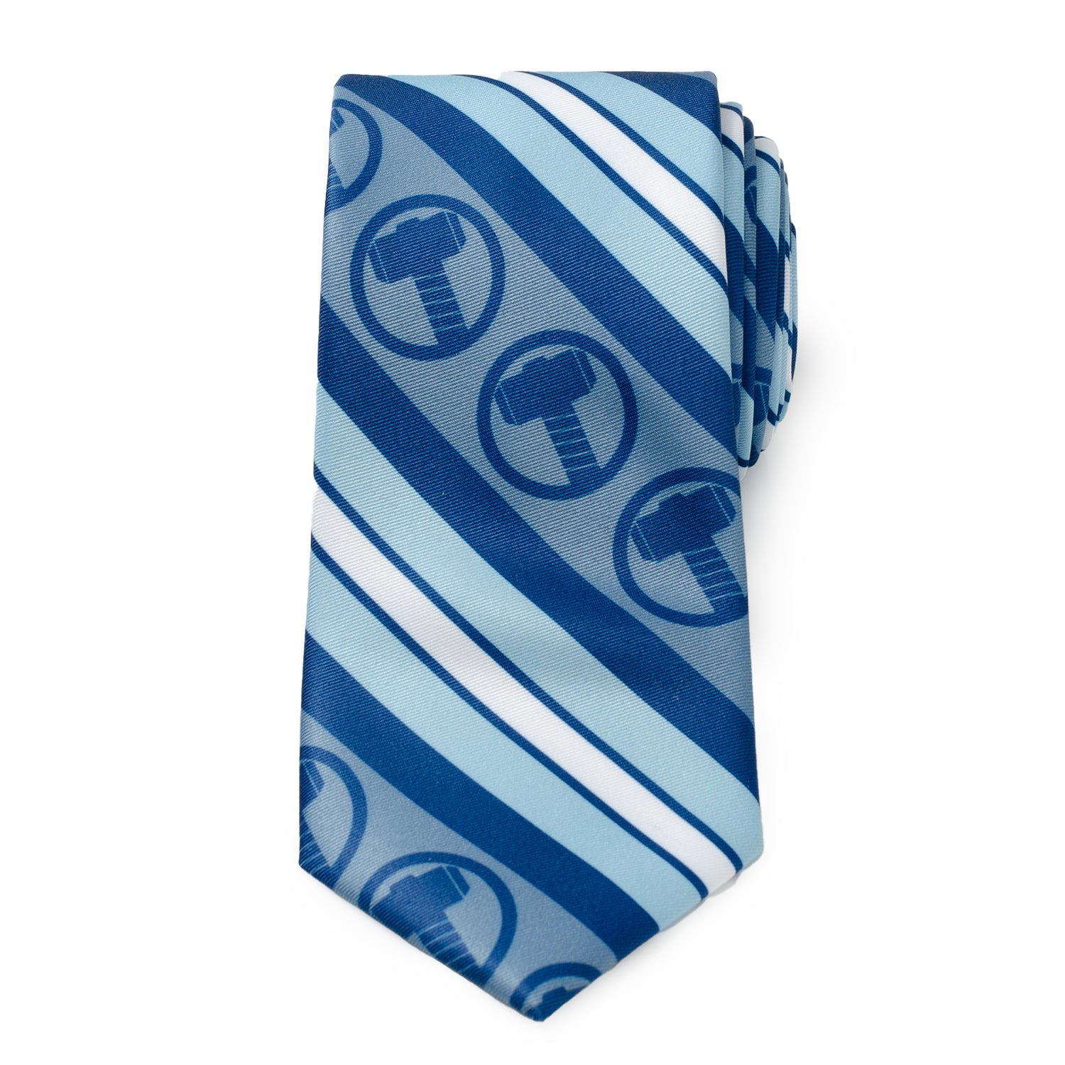  Cufflinks Thor Blue Striped Men's Tie - Default Title - Bonton