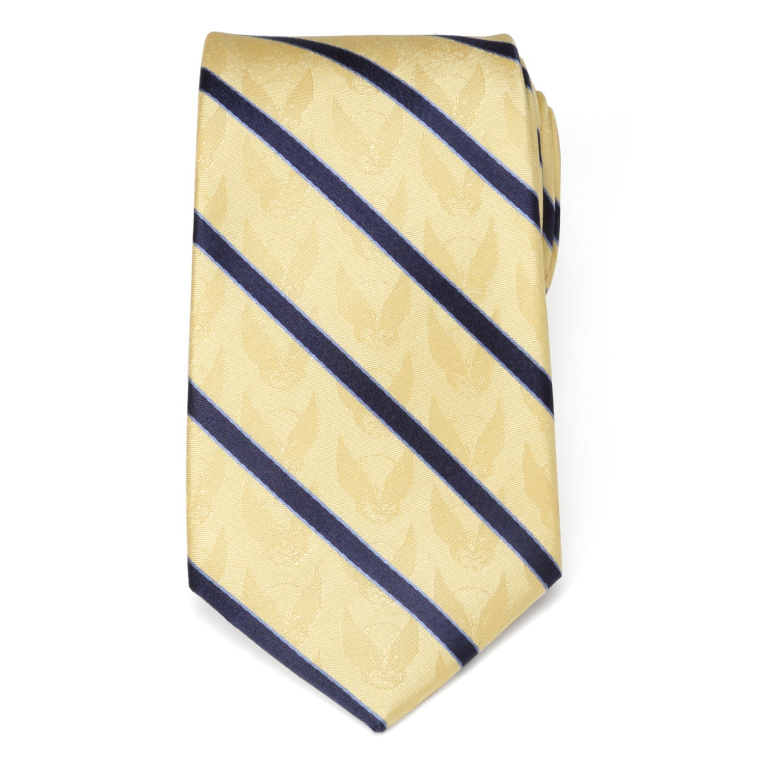  Cufflinks Wolverine Mask Yellow and Navy Silk Men's Tie - Default Title - Bonton