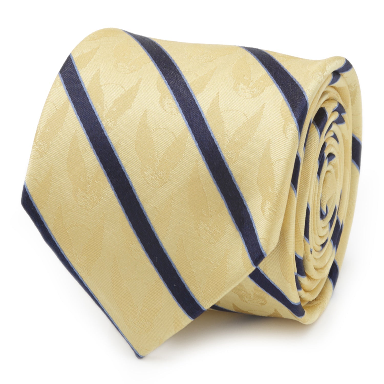  Cufflinks Wolverine Mask Yellow and Navy Silk Men's Tie - Default Title - Bonton