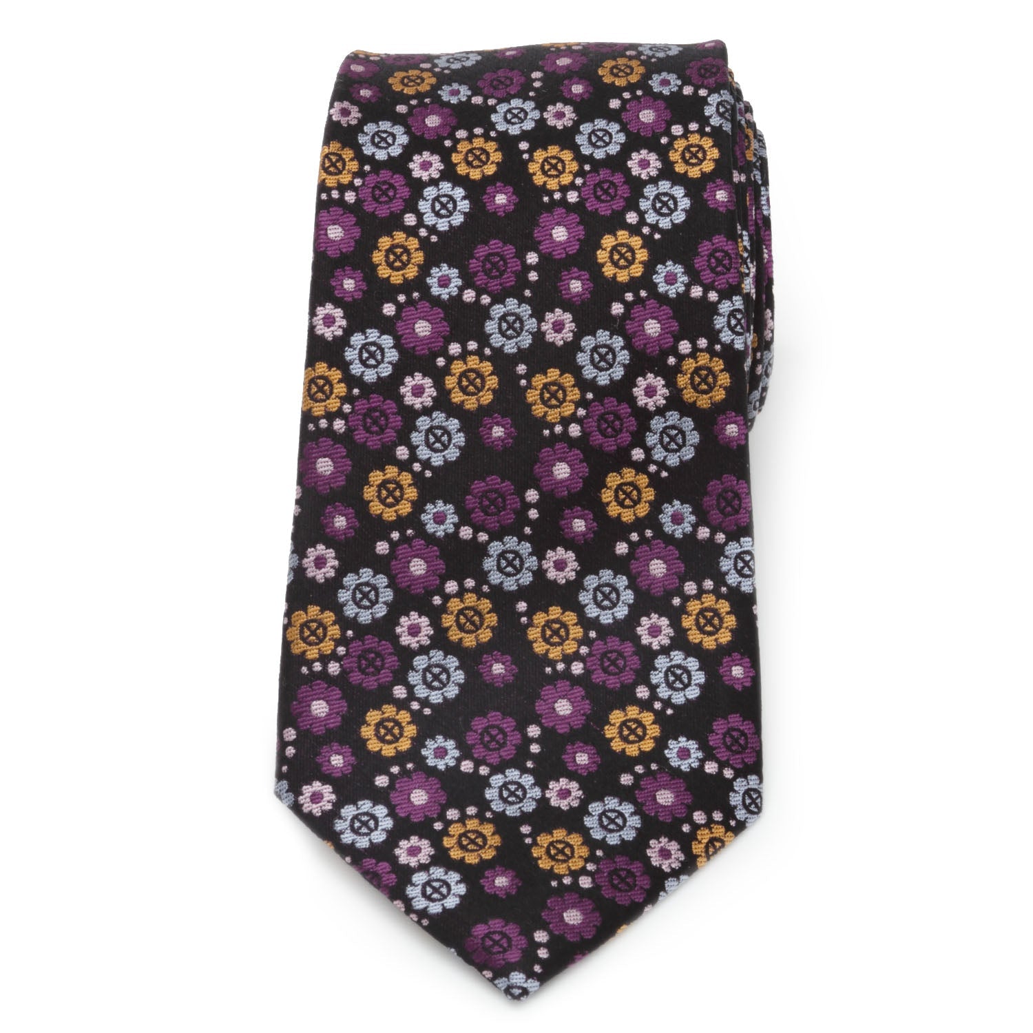  Cufflinks X-Men Floral Charcoal Men's Tie - Default Title - Bonton