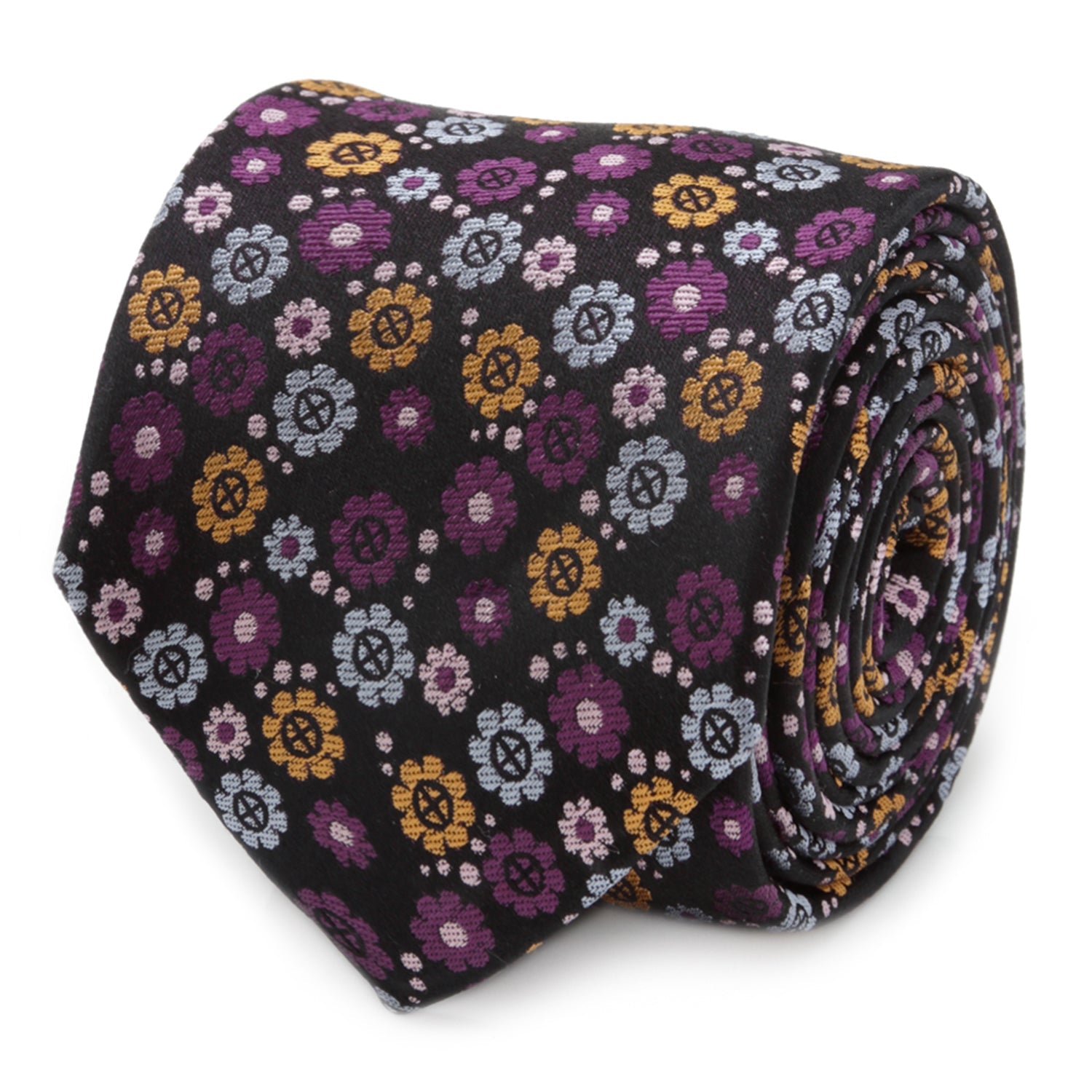  Cufflinks X-Men Floral Charcoal Men's Tie - Default Title - Bonton