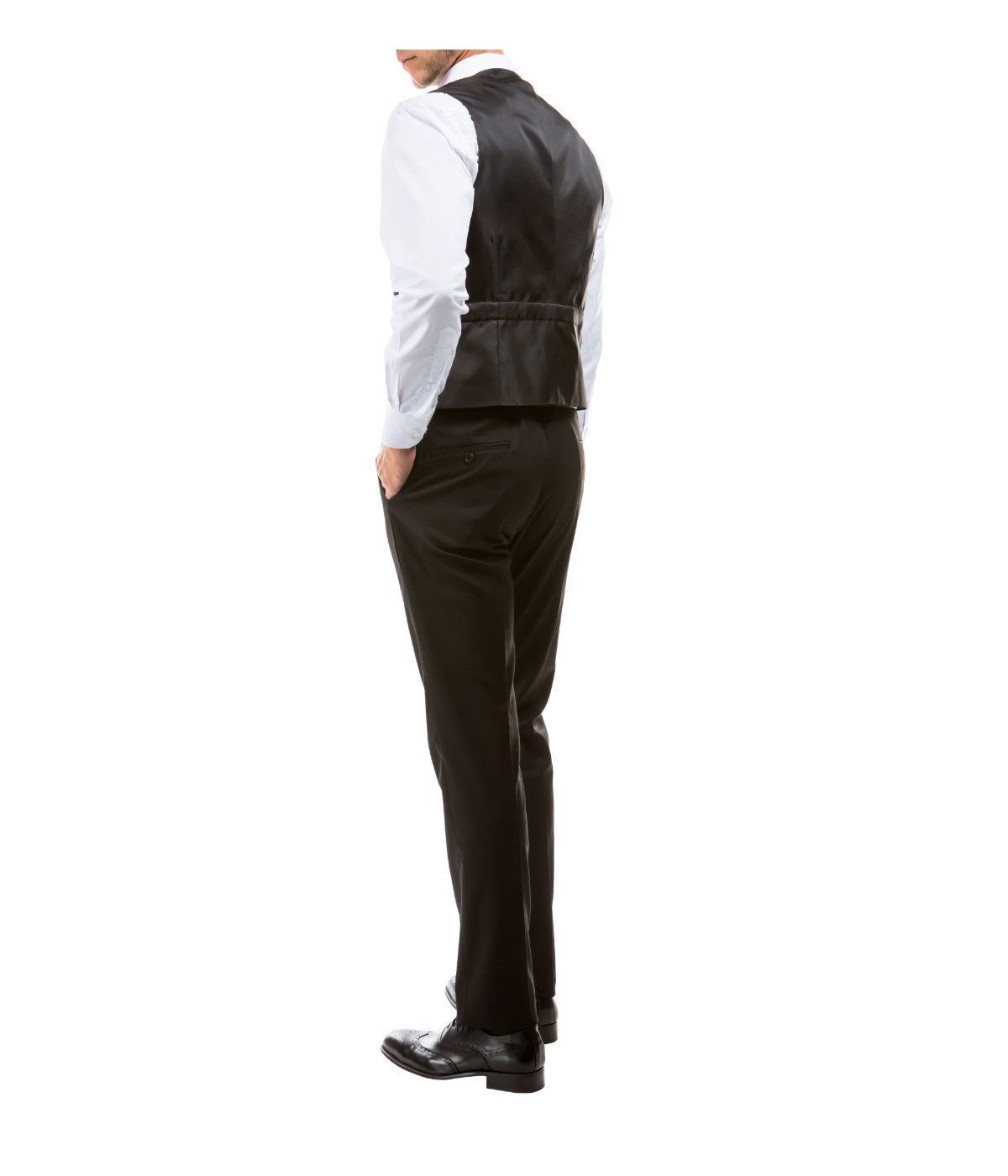  Suit Separates V-Neck Solid Vest Black - Black - Bonton