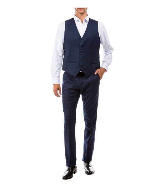 Suit Separates V-Neck Solid Vest Navy