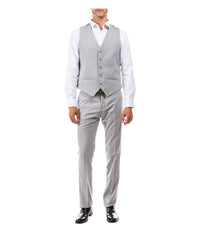 Suit Separates V-Neck Solid Vest Light Grey