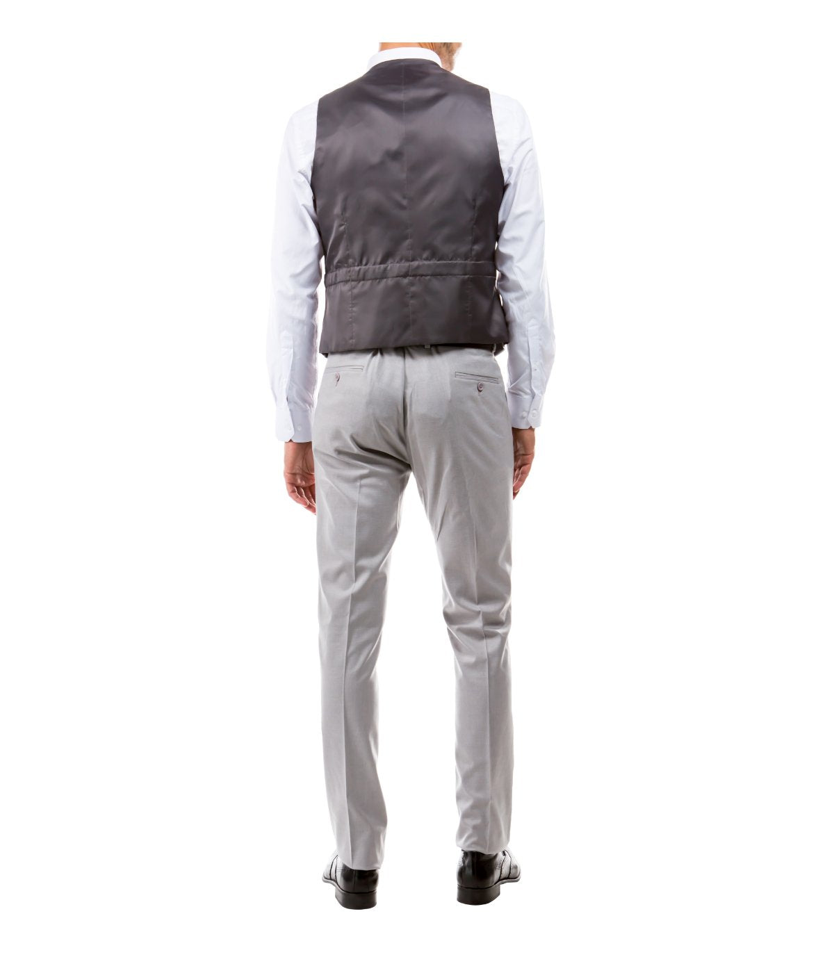  Suit Separates V-Neck Solid Vest Light Grey - Light Grey - Bonton