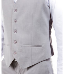 Suit Separates V-Neck Solid Vest Light Grey