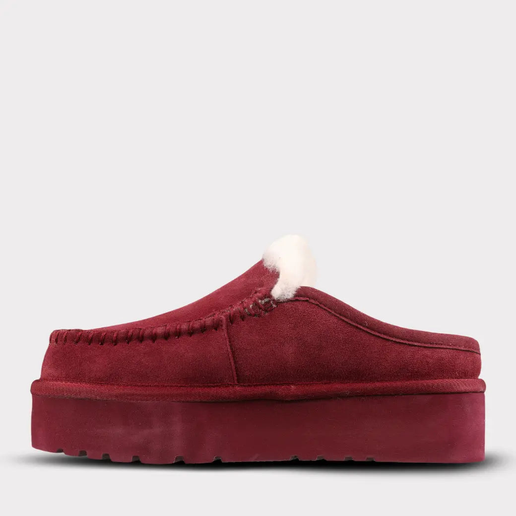  Mykos Cassie Women's Slip-on Platform Slipper - Wine - Bonton