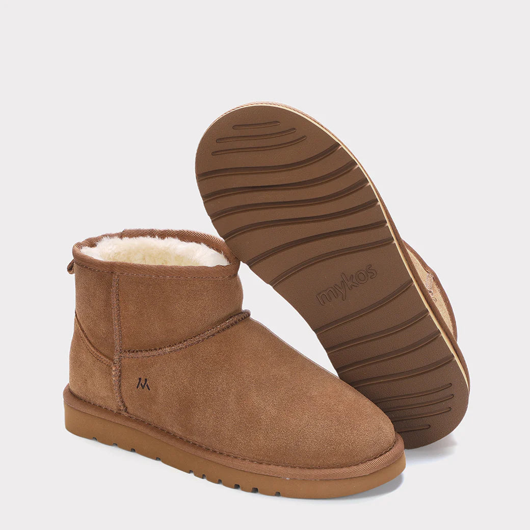  Mykos Kora Short Wide Women's Pull-on Boot - Chestnut - Bonton