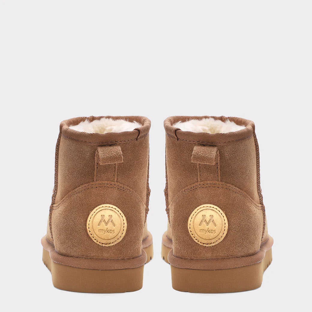  Mykos Kora Short Wide Women's Pull-on Boot - Chestnut - Bonton