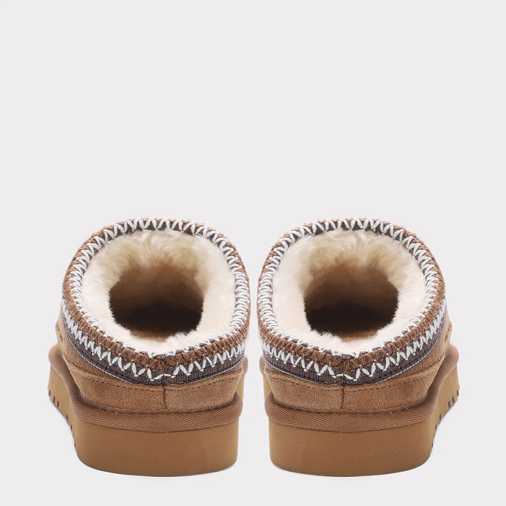  Mykos Jules Wide Women's Slip-on Slipper - Chestnut - Bonton