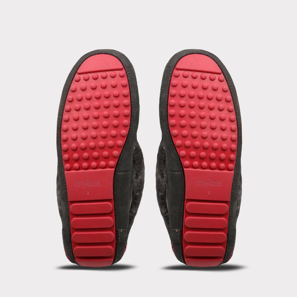  Mykos Aussie Moc Women's Slip-on Moccasin - Charcoal/Hot Pink - Bonton
