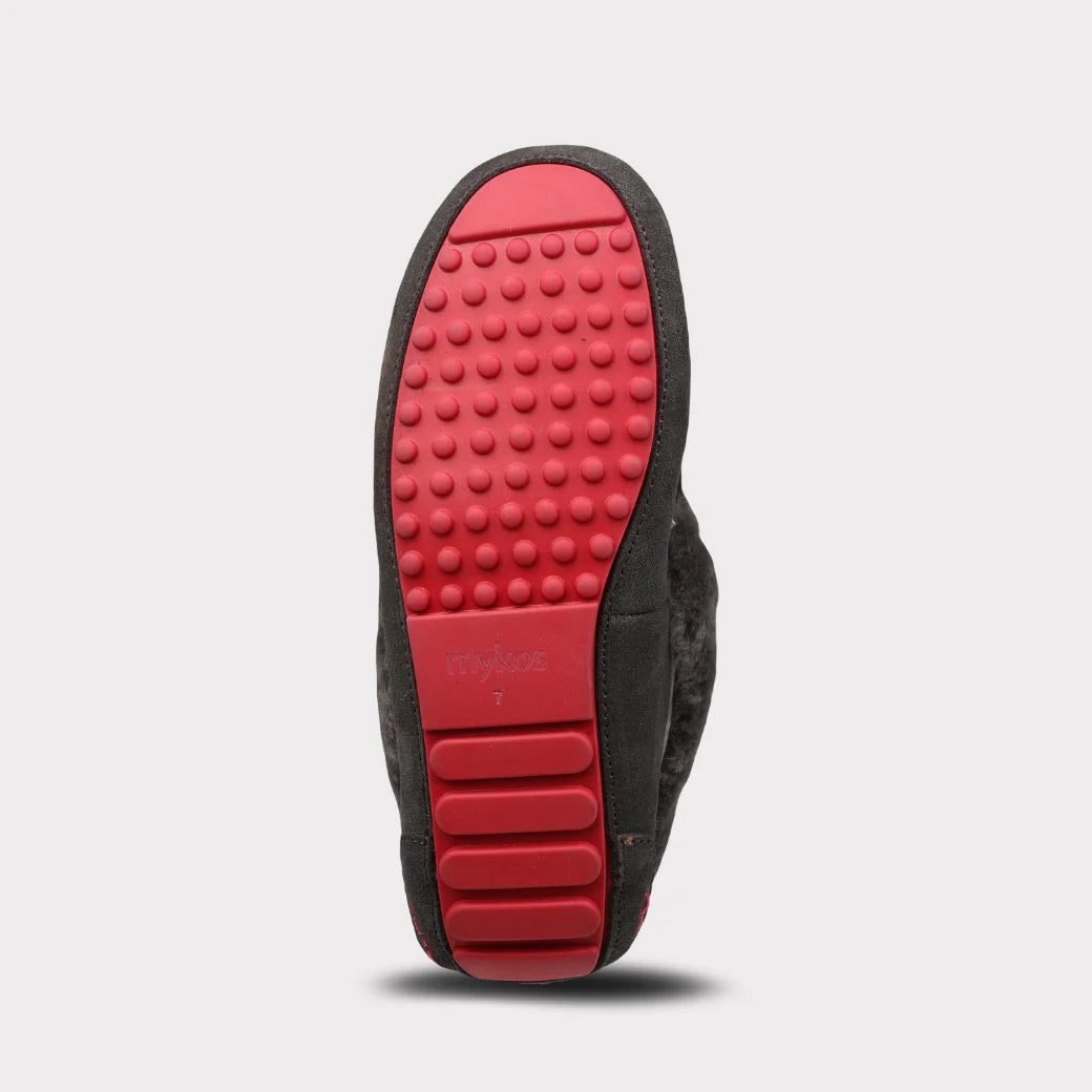  Mykos Aussie Moc Women's Slip-on Moccasin - Charcoal/Hot Pink - Bonton