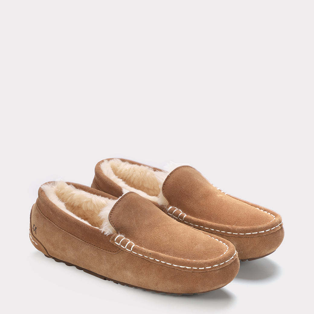  Mykos Callie Wide Women's Slip-on Moccasin - Chestnut - Bonton