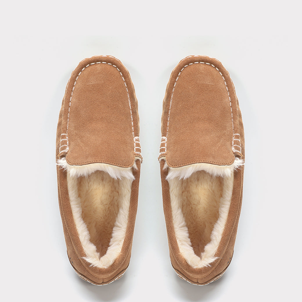  Mykos Callie Wide Women's Slip-on Moccasin - Chestnut - Bonton