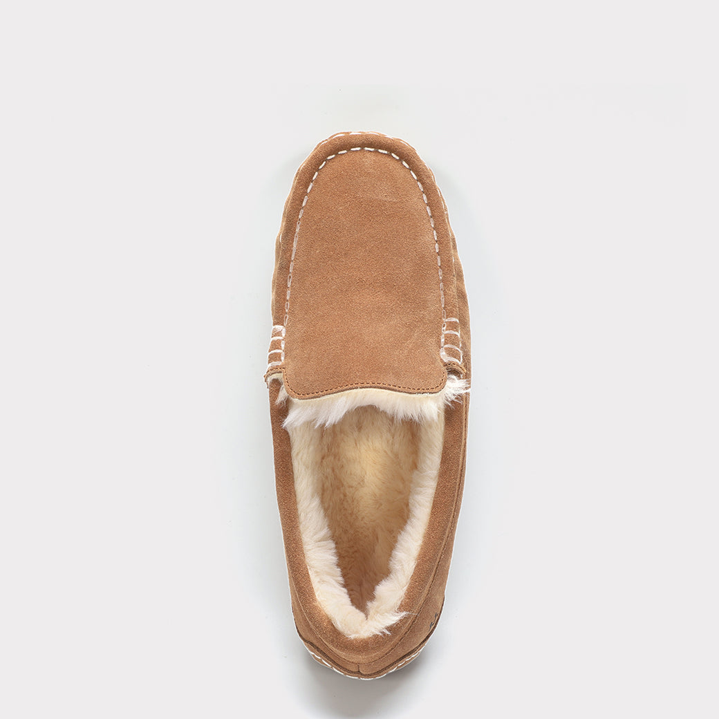  Mykos Callie Wide Women's Slip-on Moccasin - Chestnut - Bonton
