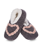 Cozy Heart Chenille Sherpa-Lined Slippers Gray