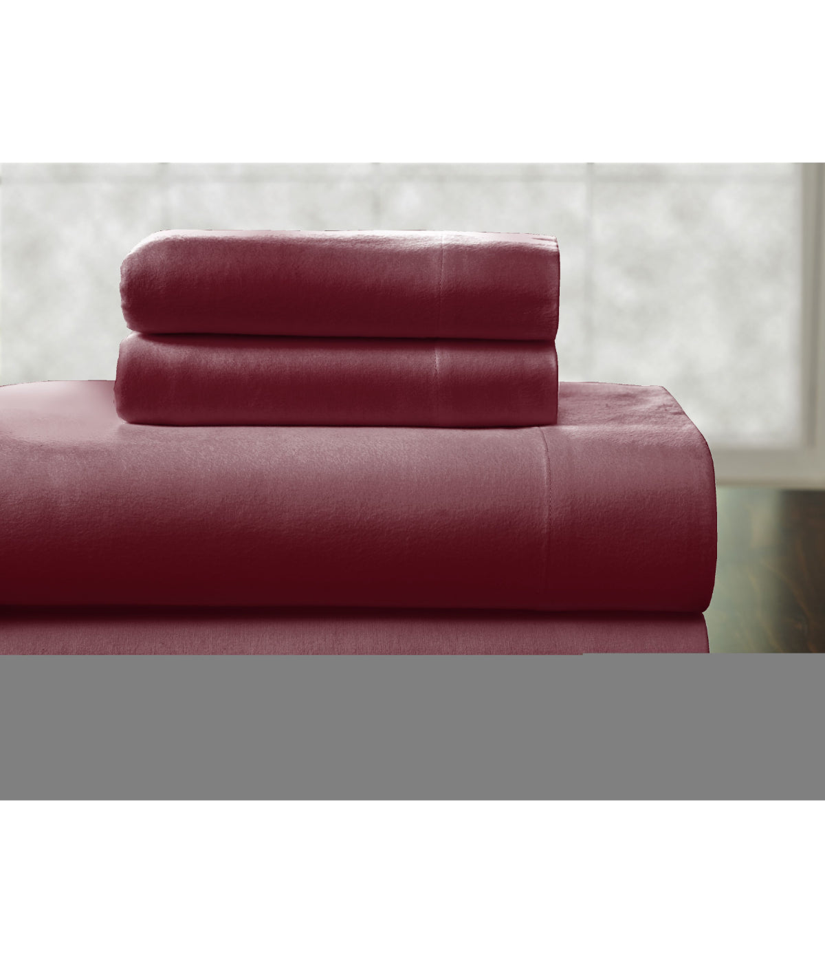  Pointehaven Heavy Weight Flannel Sheet Sets - Merlot - Merlot - Bonton