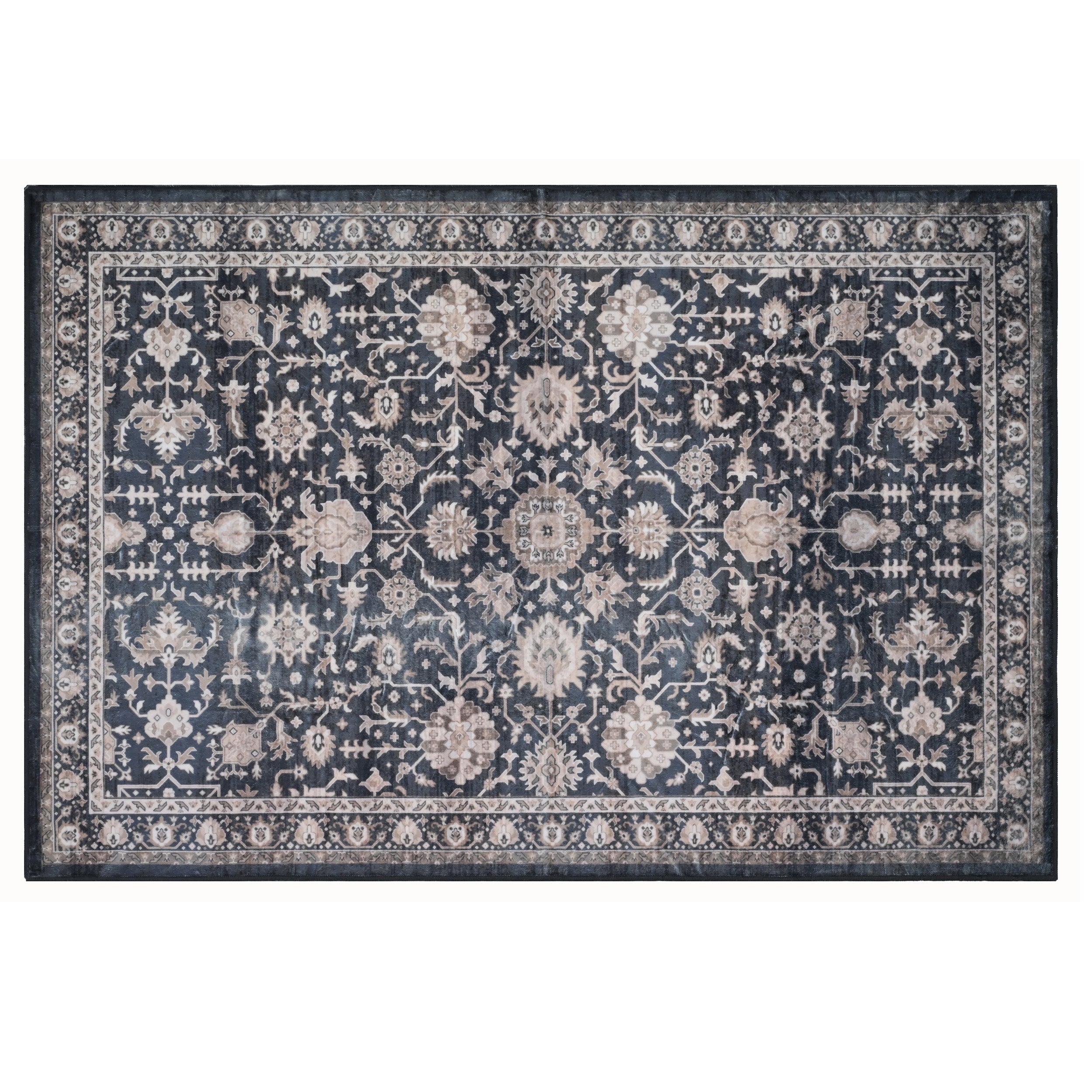  Bibb Home Bibb Home Washable Flannel Printed Accent Rug With Latex Back 1-2-Pack 20x30 - 20