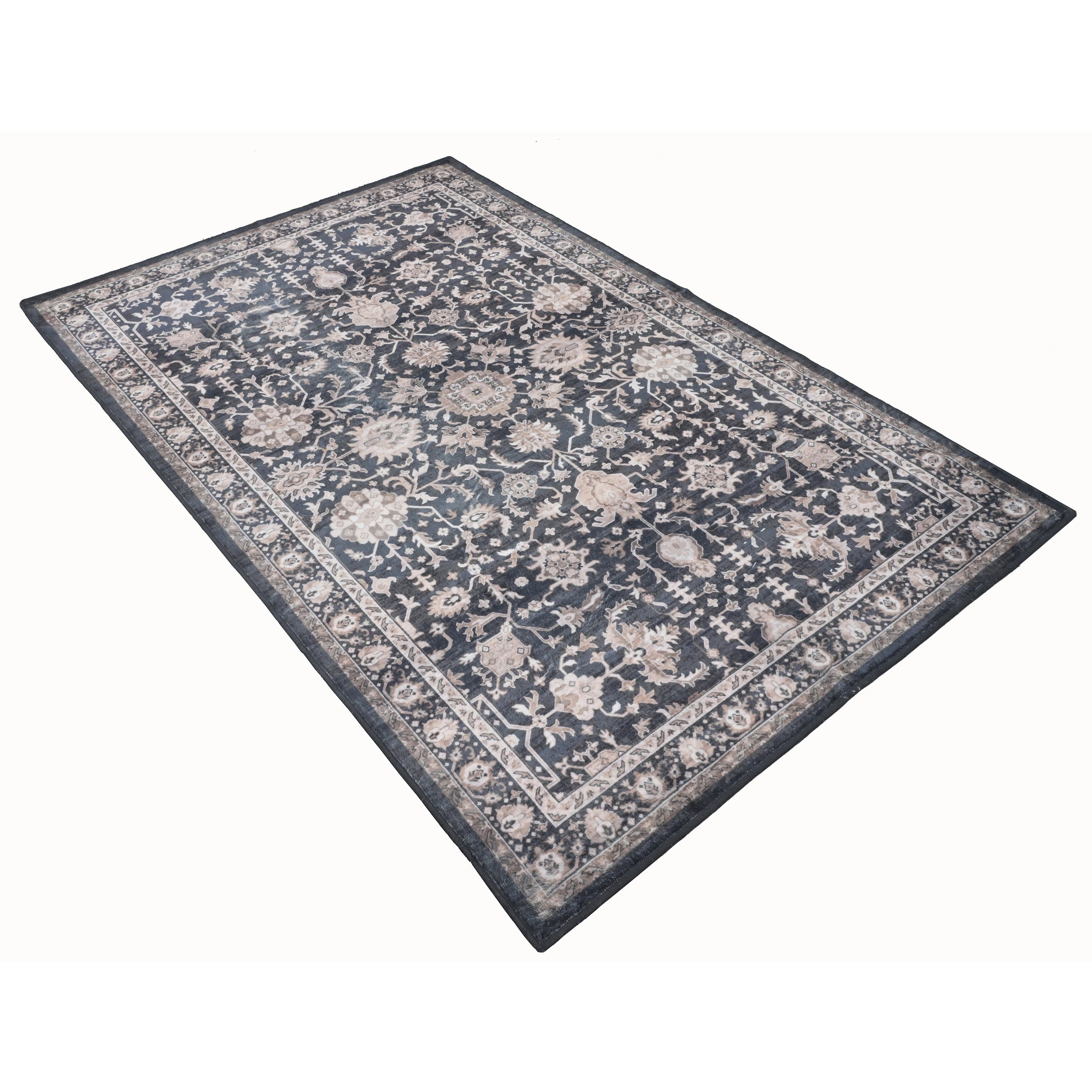  Bibb Home Bibb Home Washable Flannel Printed Area Rug With Latex Back 4x6 Ft - 4x6 ft - Bonton