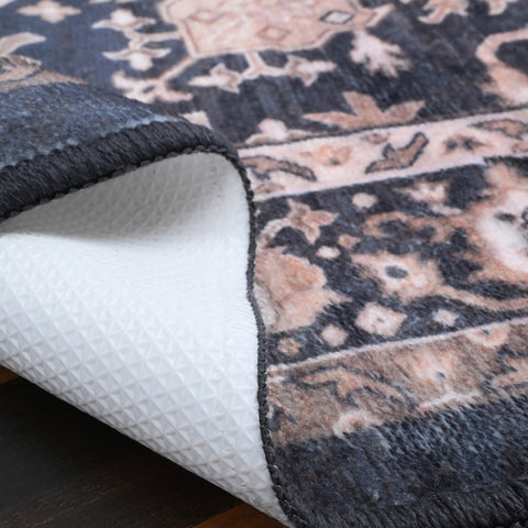 Bibb Home Washable Flannel Printed Accent Rug With Latex Back 1-2-Pack 20x30