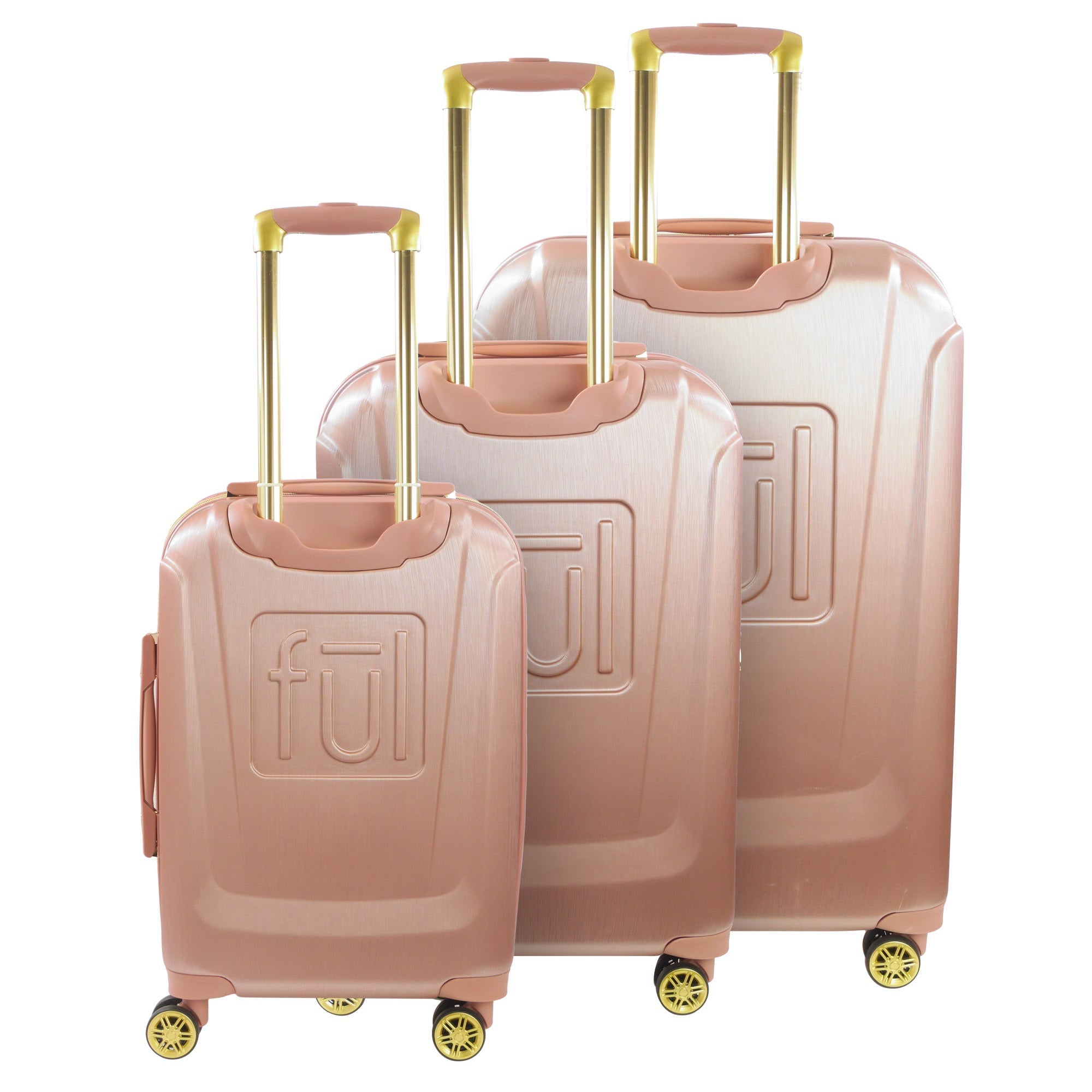  Ful Disney Minnie Mouse Hard Sided 3 Piece Luggage Set - Taupe - Bonton