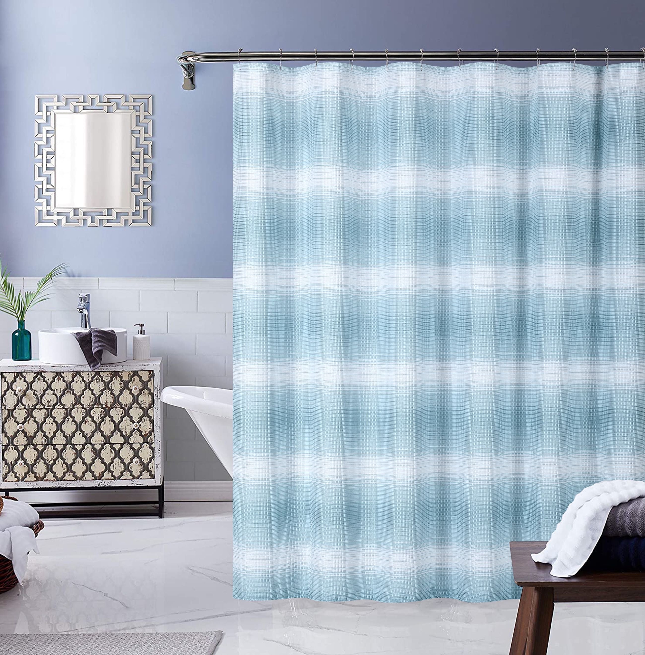  Dainty Home Mirage Shower Curtain - Mocha - Bonton