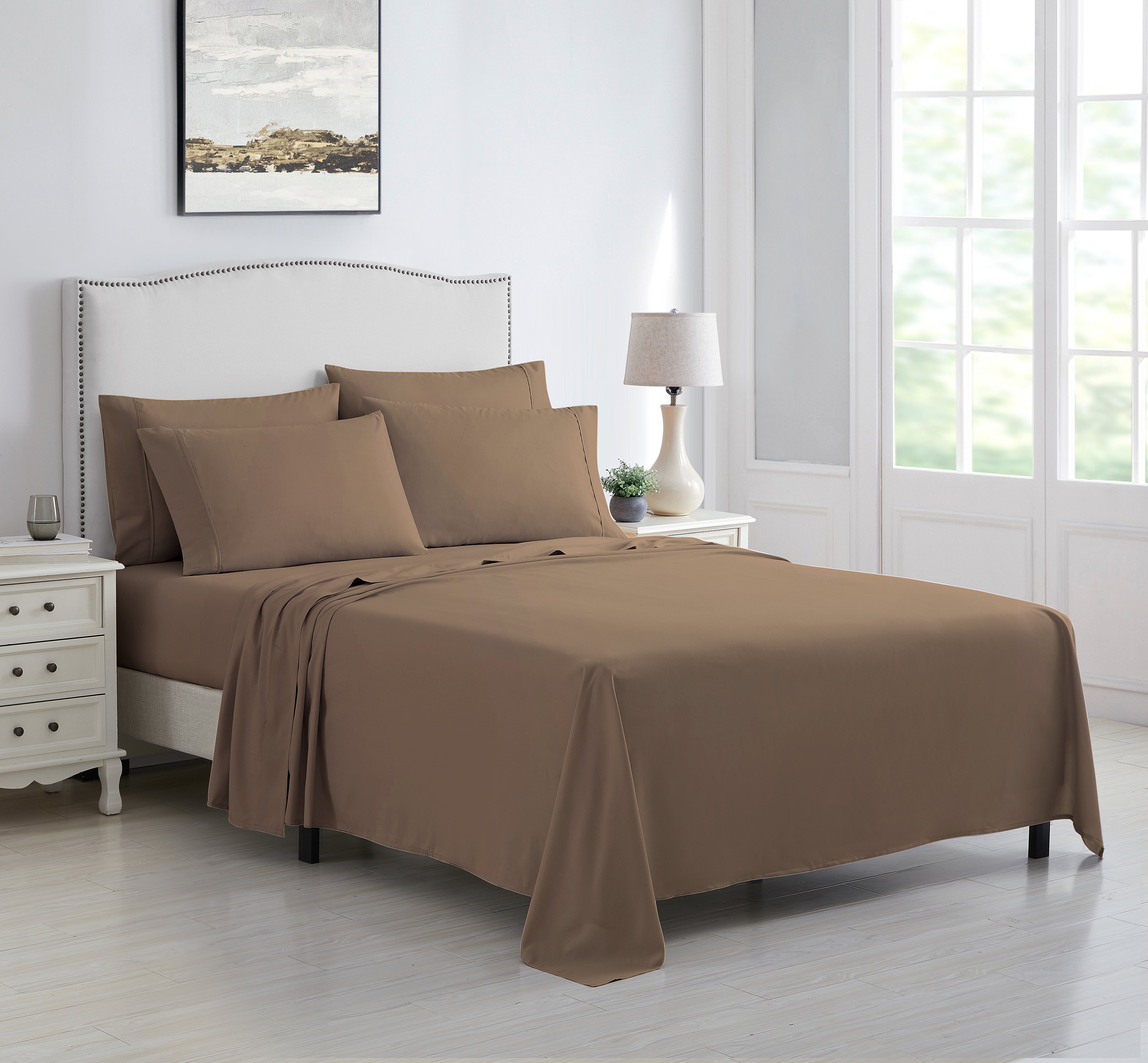  Kathy Ireland Home Kathy Ireland 6 Piece Brushed Microfiber Sheet Set - Full - Bonton