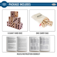 Giant Wooden Yard Dice Set – Outdoor Lawn Game for Backyard, Camping & Beach