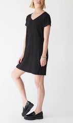 Moxie V-Neck Classic Knee Length T-Shirt Dress