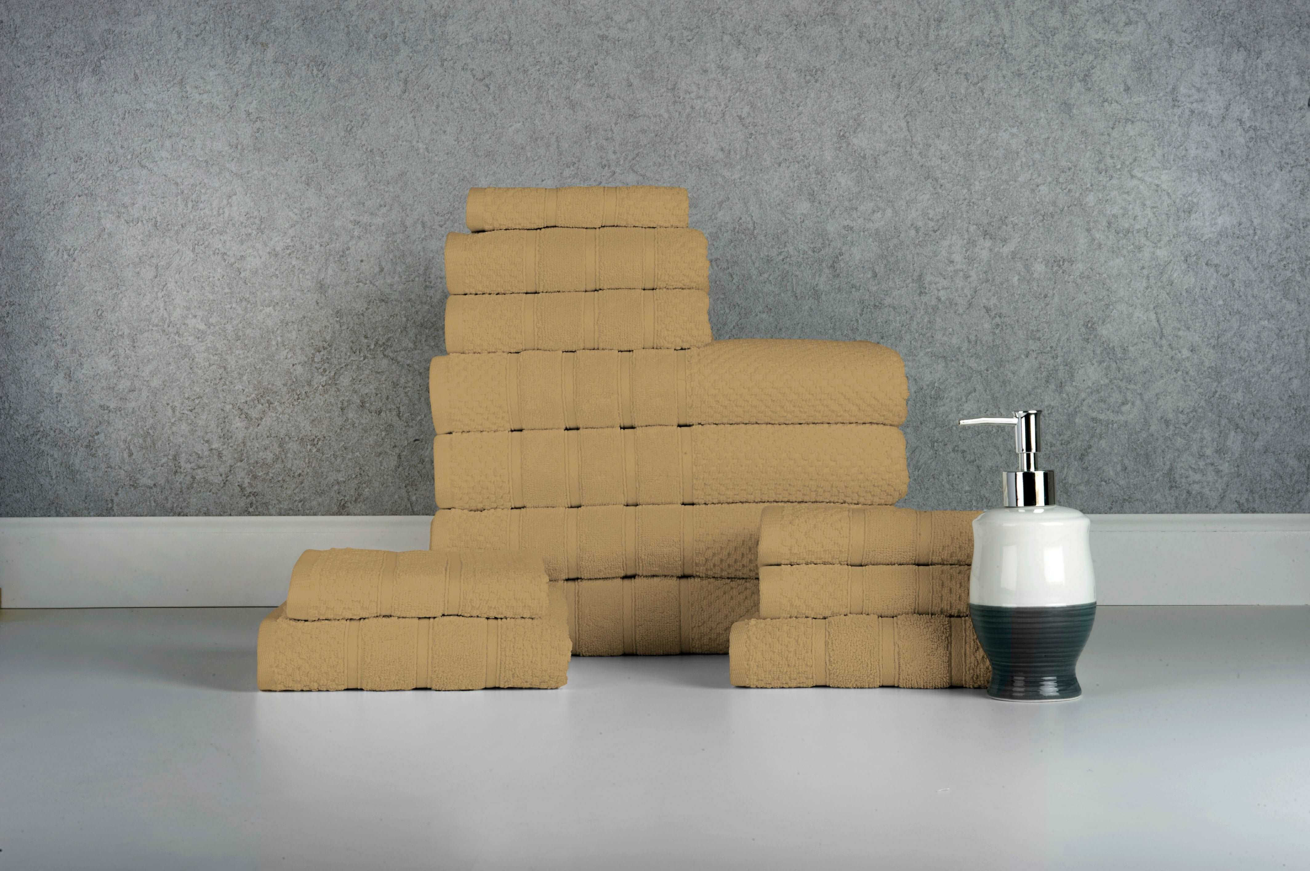  Bibb Home Bibb Home 12 Piece Egyptian Cotton Towel Set. - Popcorn White - Bonton