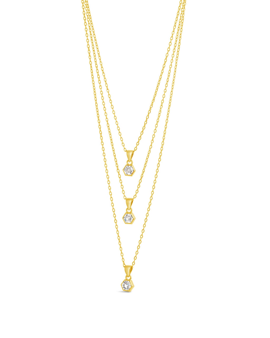  Sterling Forever Gia Layered Necklace - Gold - Bonton