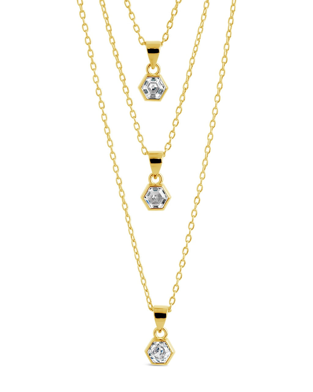  Sterling Forever Gia Layered Necklace - Gold - Bonton