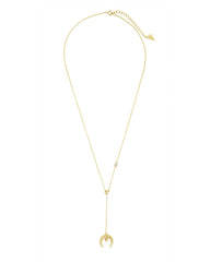 Selene Lariat Necklace with Moon and Star Motif