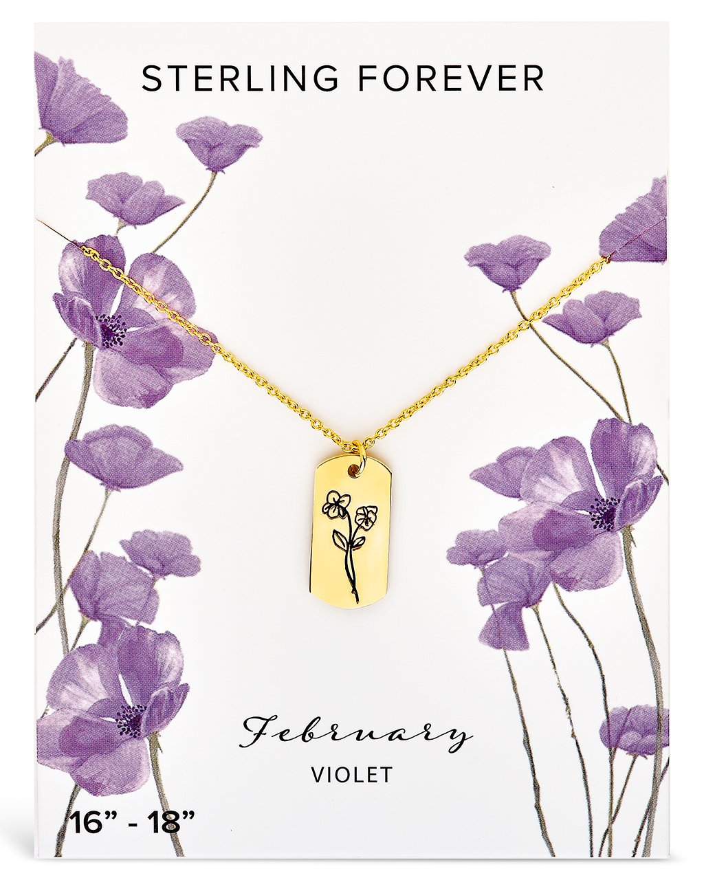  Sterling Forever Pendant Displaying Your Birth Flower - Gold - September/Peony - Bonton