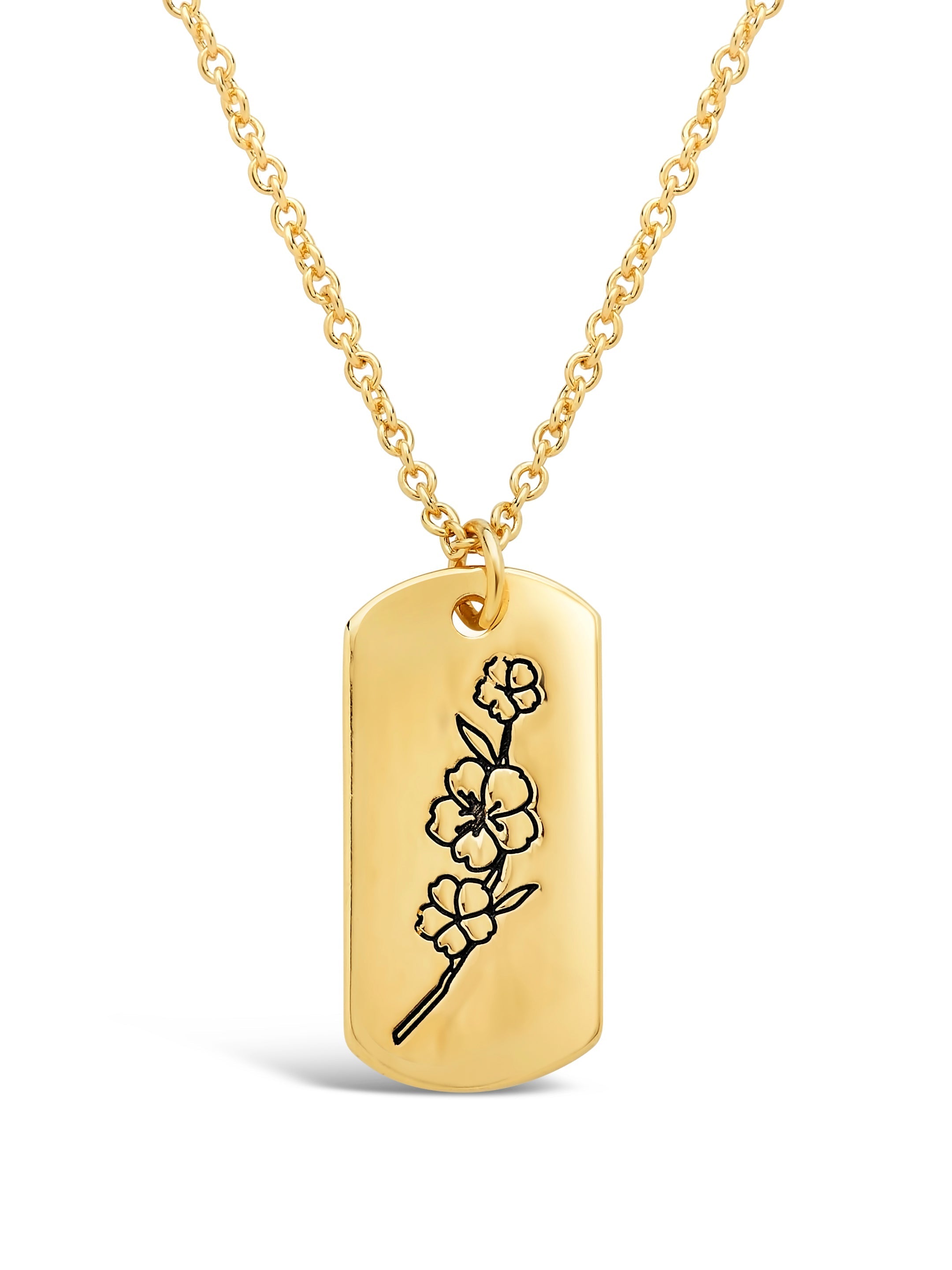  Sterling Forever Pendant Displaying Your Birth Flower - Gold - April/Daisy - Bonton