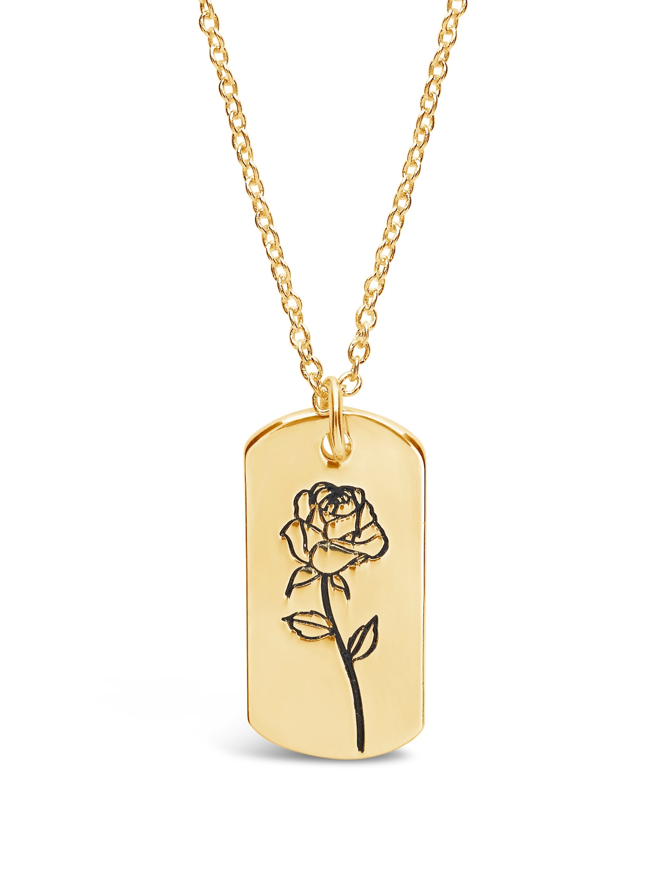  Sterling Forever Pendant Displaying Your Birth Flower - Gold - August/Poppy - Bonton