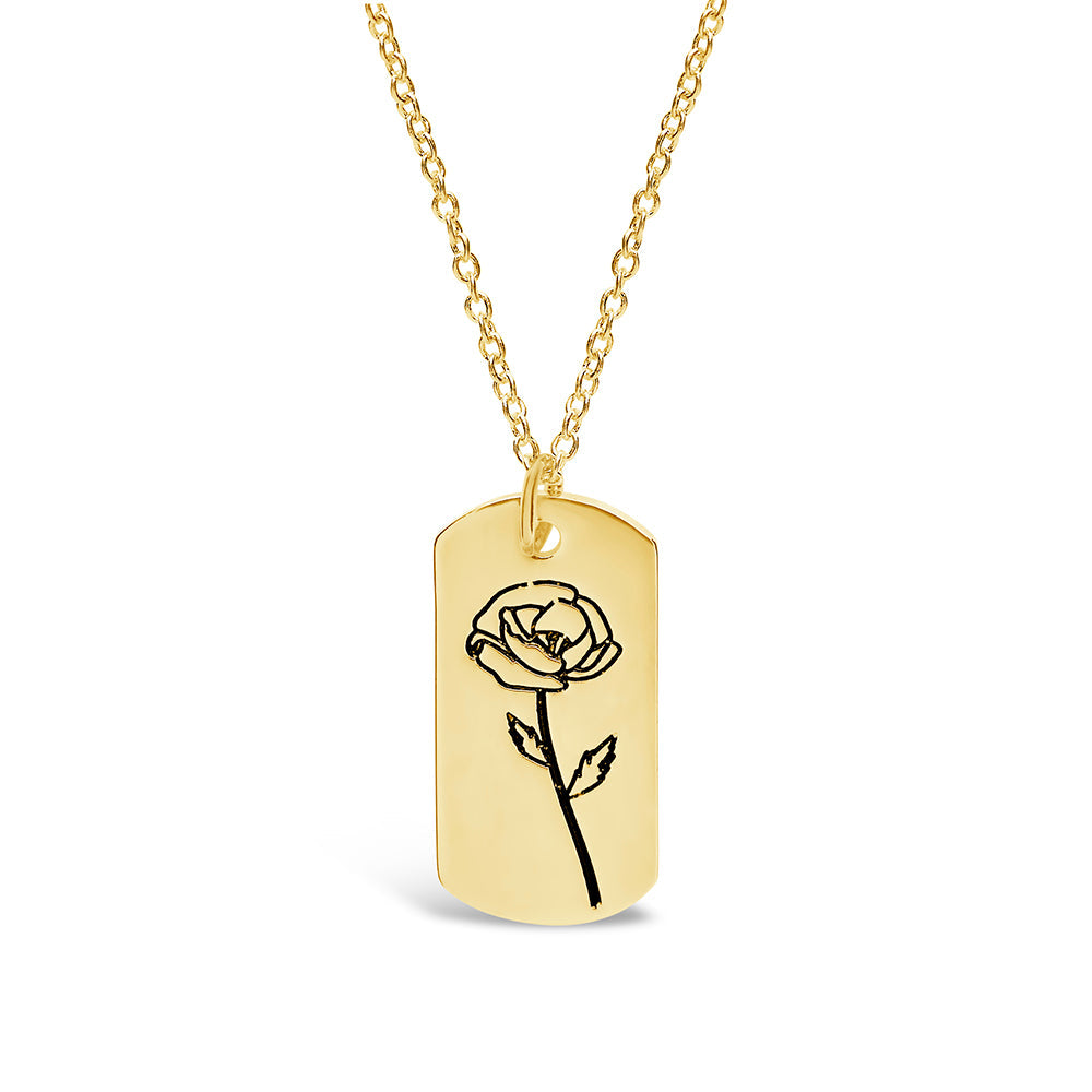  Sterling Forever Pendant Displaying Your Birth Flower - Gold - November/Chrysanthemum - Bonton