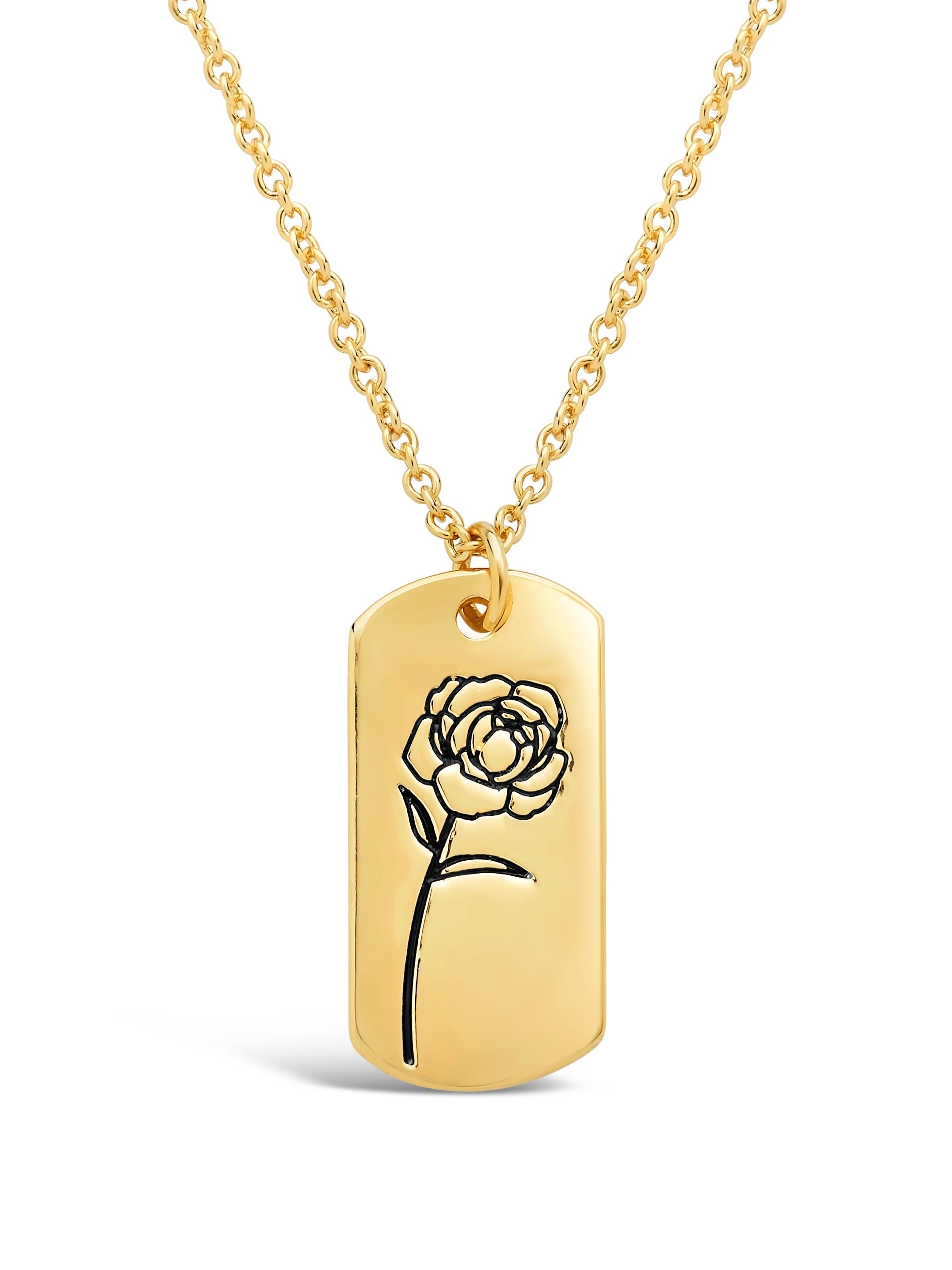  Sterling Forever Pendant Displaying Your Birth Flower - Gold - April/Daisy - Bonton