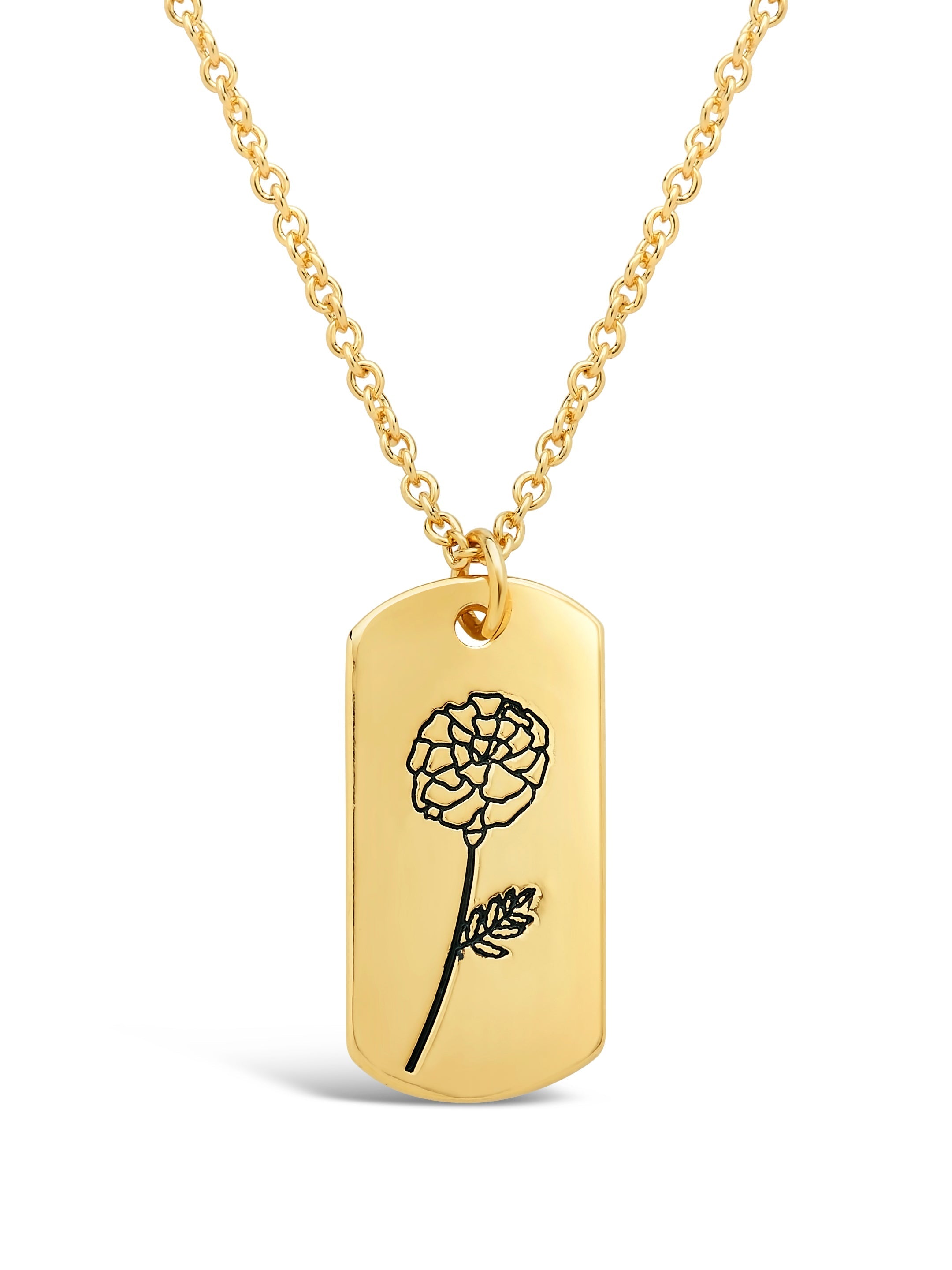  Sterling Forever Pendant Displaying Your Birth Flower - Gold - August/Poppy - Bonton