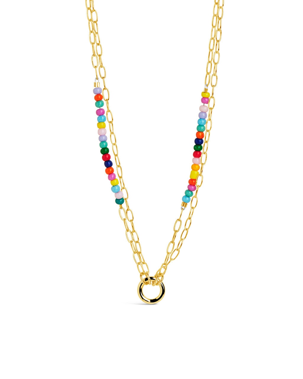  Sterling Forever Iridiana Beaded Necklace - Gold - Bonton